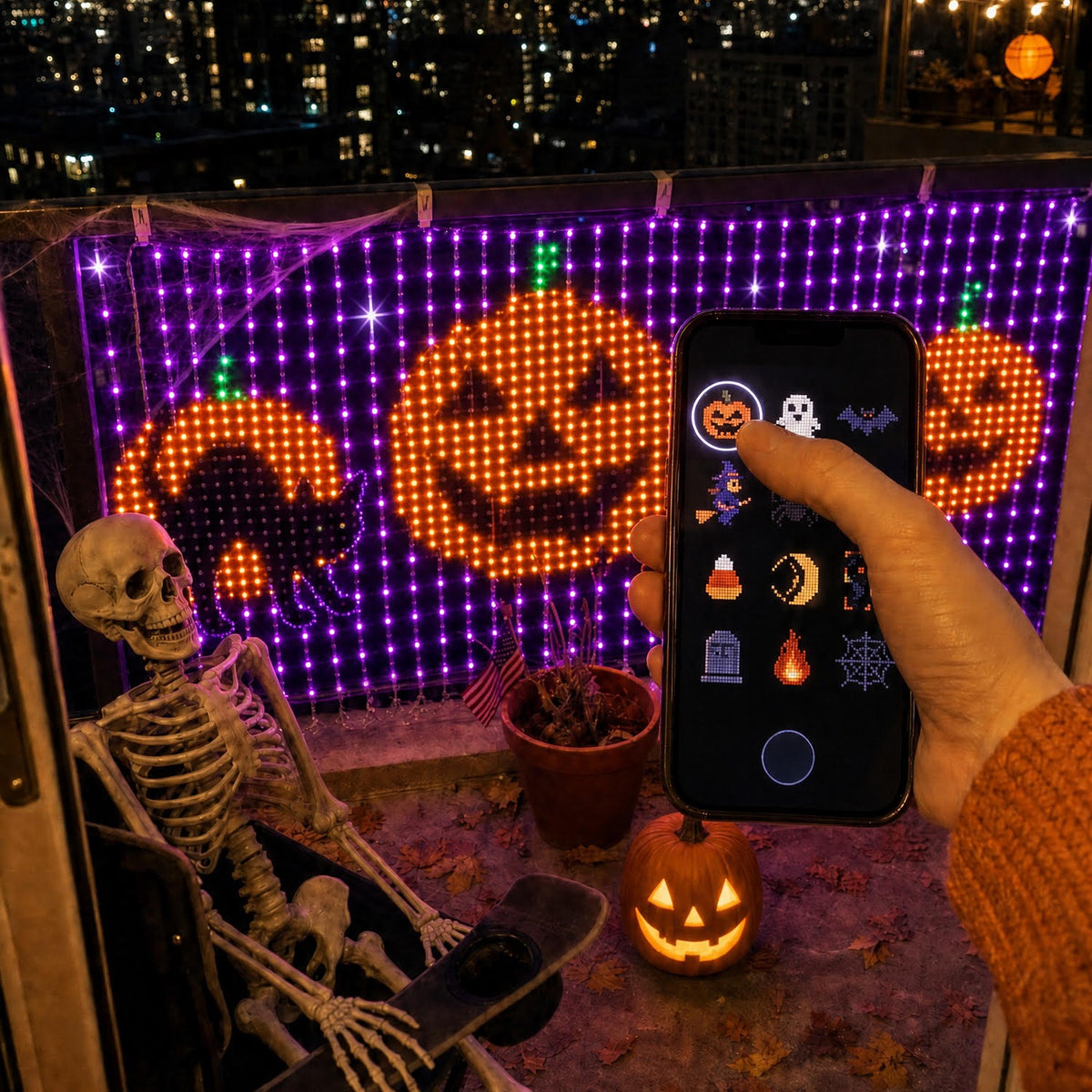 The high-tech Halloween display